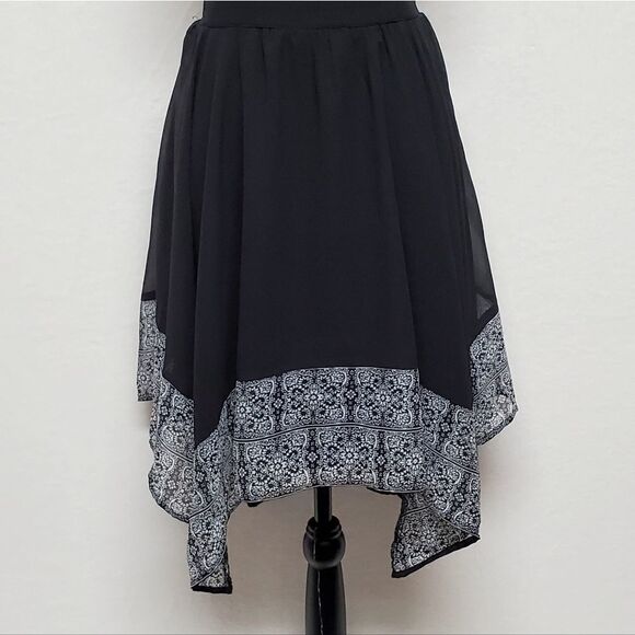 AMERICAN Eagle Outfitters Black Spaghetti Strap Corset Asymmetric Trapeze Dress - Picture 6 of 14